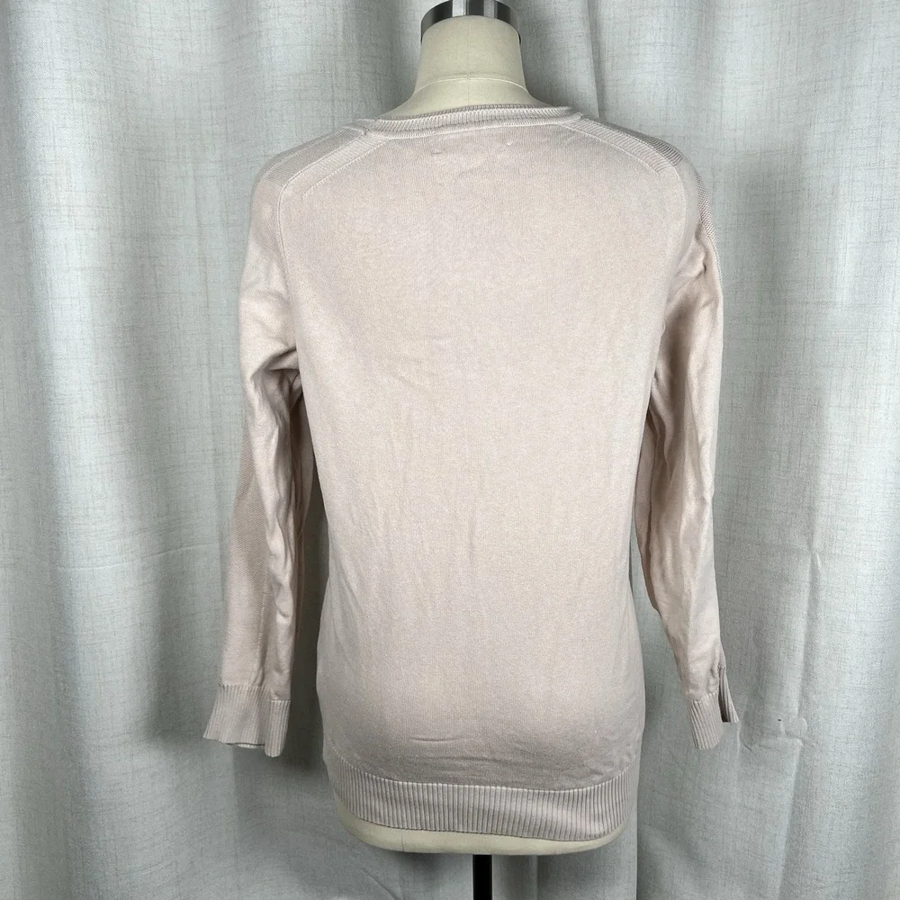 Velez Artisan Blush Pink Crew Neck Sweater Men's Medium Cotton Classic Old Money